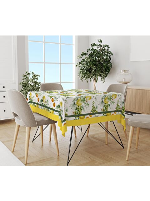 Evmila Limon Desenli 140x200 Süet Masa Örtüsü - S000041333-23173