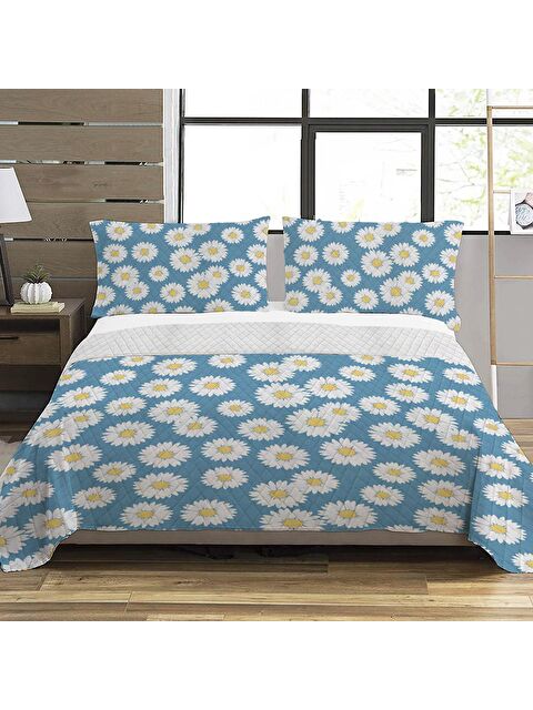 Evmila Papatya Desen Çift Kişilik Baskılı Pike  (200x220 Cm) - S000025149-23173