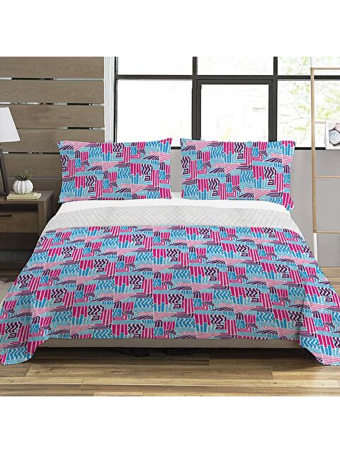 Evmila Geometrik Desen Çift Kişilik Baskılı Pike  (200x220 Cm) - S000025150-23173