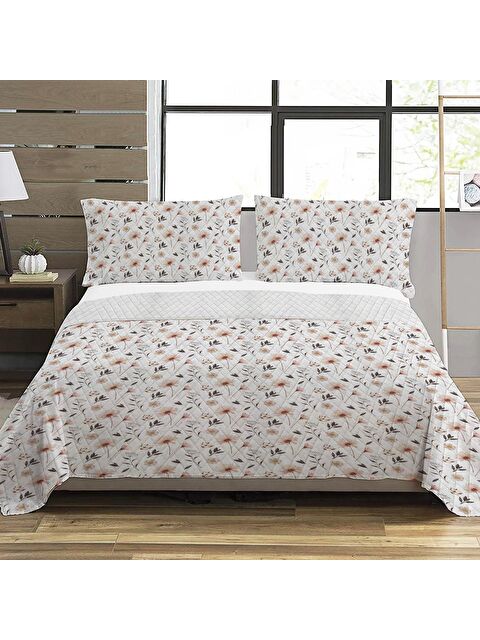 Evmila Çiçek Desen Çift Kişilik Baskılı Pike  (200x220 Cm) - S000025146-23173