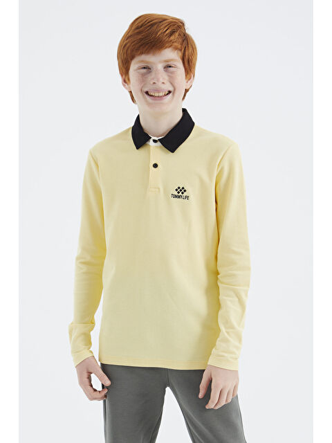 Tommylife Sarı Polo Yaka Basic Erkek Çocuk Tişört - 11171 - S000146360-20072