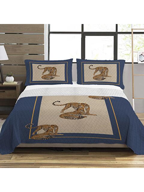 Evmila Kaplan Desen Çift Kişilik Baskılı Pike  (200x220 Cm) - S000025151-23173