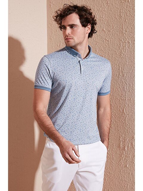 Buratti Pamuk Karışımlı Desenli Slim Fit Polo Tişört 646B3270 - S000001201-17234