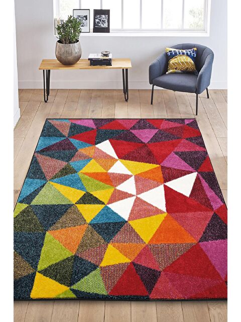 Konfor Halı Geo Renkli Modern Dokuma Halısı 6877-80x300 - S000208824-23173