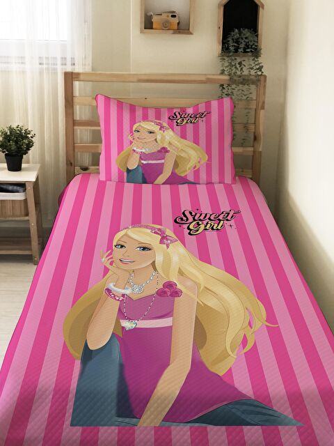 Evmila Prenses Kız Desenli Bebek Ve Çocuk Baskılı Tek Kişilik Pike Takımı Renkli - S000031314-23173