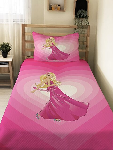 Evmila Prenses Kız Desenli Bebek Ve Çocuk Baskılı Tek Kişilik Pike Takımı Renkli - S000031316-23173