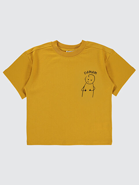 Civil Mivil Oversize Çocuk Tişört 6-9 Yaş Hardal - S000220639-7379