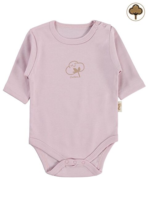 Civil Baby Organik Pamuklu U Kol 0-18 Ay Çıtçıtlı Badi - Pembe 9-12 Ay - S000202570-20024