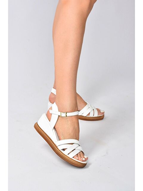 Fox Shoes K674305409 Beyaz Dolgu Taban Kadın Ayakkabı - S000051756-20063