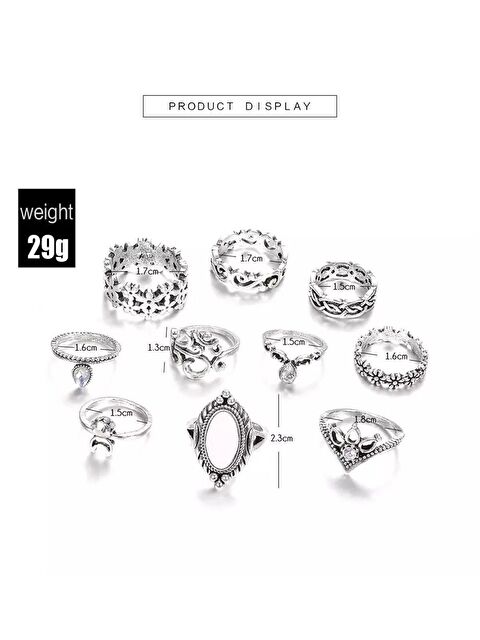 Pelin Aksesuar Çoklu Silver Yüzük Seti - S000052862-23173