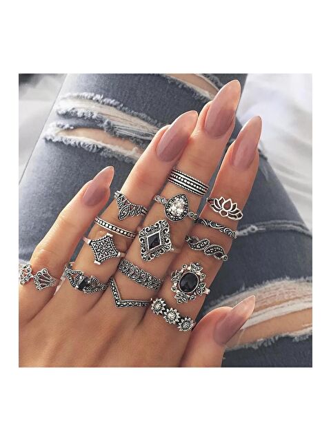 Pelin Aksesuar 15 Adet Yüzük Seti - S000052859-23173