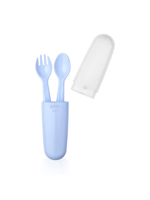WEE BABY Saklama Kutulu Çatal Kaşık Seti - MAVİ - S000399454-17234