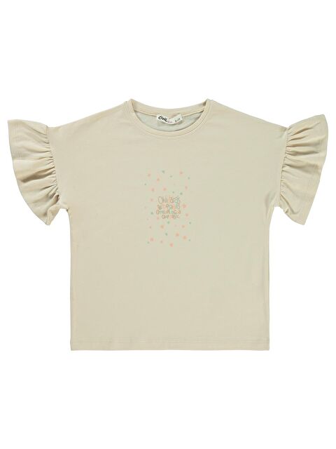 Civil Girls Valon Kol 6-9 Yaş Tişört - Bej 8-9 Yaş - S000359547-19928