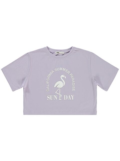 Civil Girls Flamingo Baskılı 6-9 Yaş Tişört - Lila 9-10 Yaş - S000382411-17878