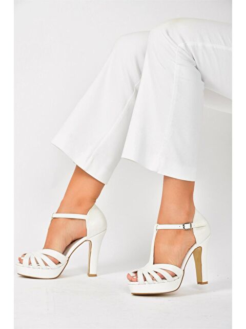 Fox Shoes Sedef Platform Topuklu Kadın Ayakkabı M348010009 - S000043336-19966