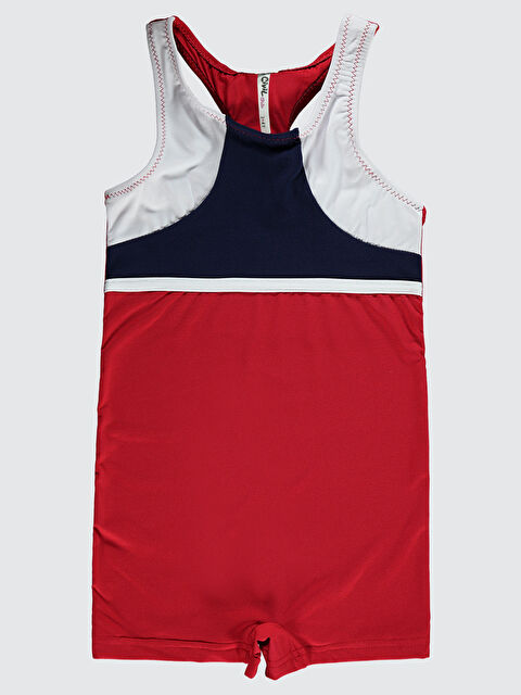 Civil Girls Kız Çocuk Yüzücü Mayo 3-13 Yaş Lacivert-Kırmızı