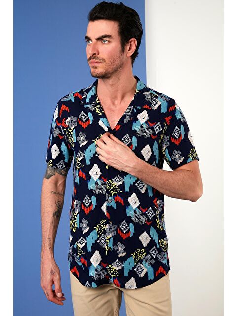 Buratti Regular Fit Kısa Kollu Apaş Yaka Desenli Gömlek CF21S114293 - S000000028-37357