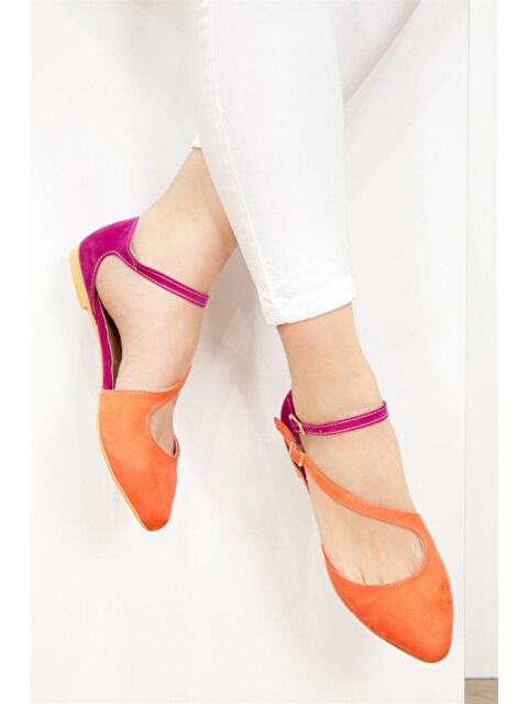Fox Shoes Turuncu/Fuşya Kadın Babet D726016902 - S000031869-20013