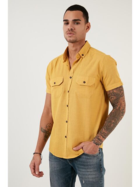 Buratti Düğmeli Yaka %100 Pamuk Cepli Gömlek CF21S111153 - S000000744-20072