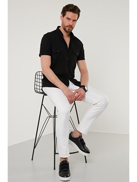 Buratti Düğmeli Yaka %100 Pamuk Cepli Gömlek CF21S111153 - S000000744-19351