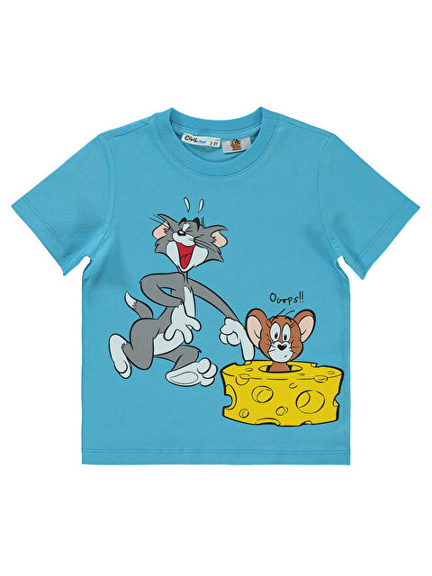 Civil Tom And Jerry Erkek Çocuk Tişört 2-5 Yaş Turkuaz