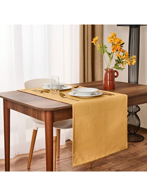 Evidea Soft Bella Keten Runner - Hardal - 50x140 cm - S000366333-7379