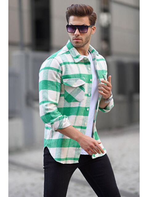 Madmext Yeşil %100 Pamuk Oduncu Gömlek 4950 - S000039732-18194