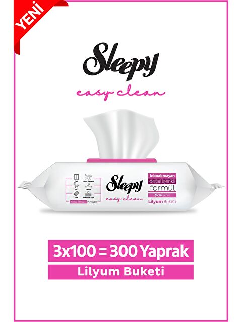 Sleepy Easy Clean Lilyum Buketi Yüzey Temizlik Havlusu&Mendili 3x100 (300 Yaprak) - S000386726-10231