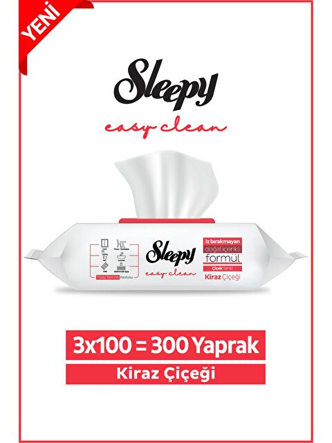 Sleepy Easy Clean Kiraz Çiçeği Yüzey Temizlik Havlusu&Mendili 3x100 (300 Yaprak) - S000386813-10231