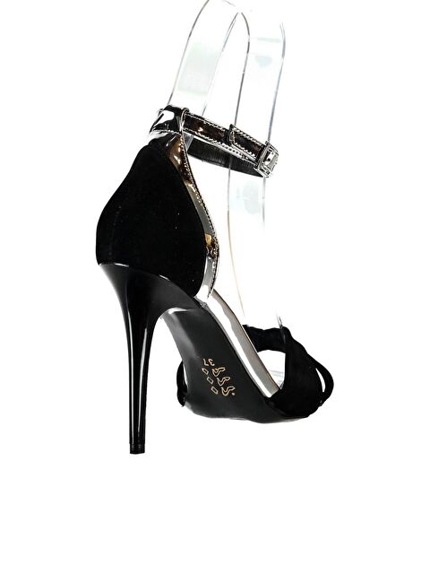Fox Shoes B922113802 Siyah/Platin Kadın Topuklu Ayakkabı - S000042542-19351