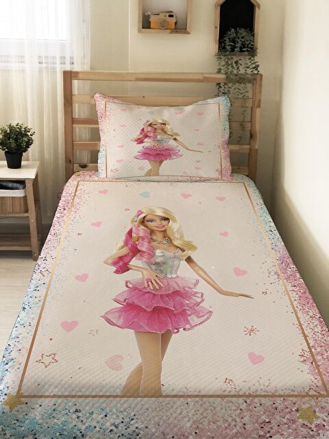 Evmila Prenses Kız Desenli Bebek Ve Çocuk Baskılı Tek Kişilik Pike Takımı - S000028665-23173