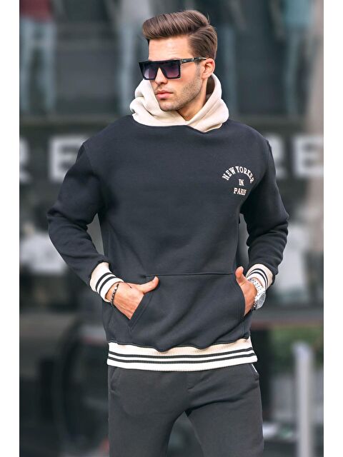 Madmext Siyah Oversize Kapüşonlu Sweatshirt 6139 - S000061268-19351