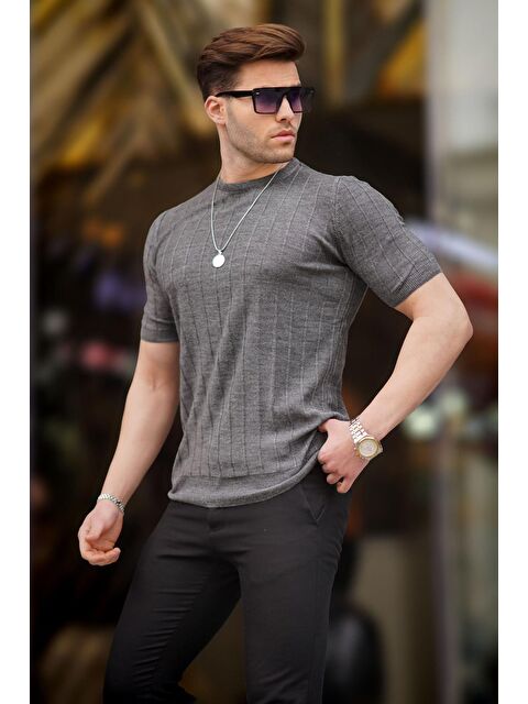 Madmext Erkek Antrasit Tişört 5684 - S000016102-29666