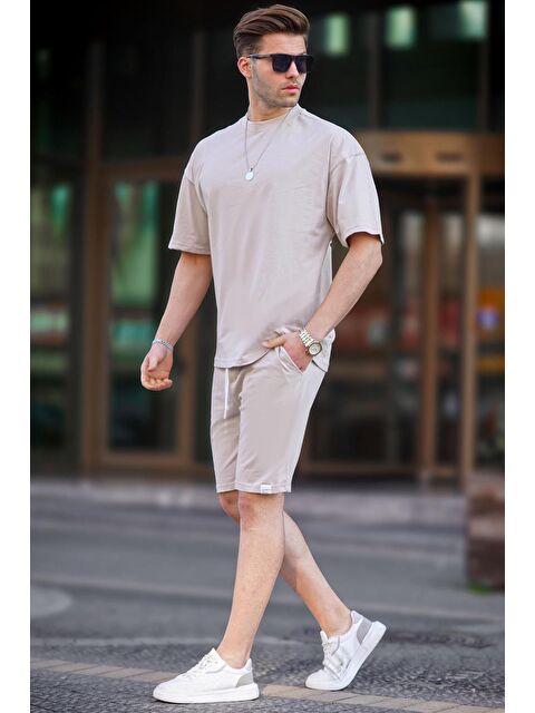 Madmext Basic Taş Rengi Erkek Şort %100 Pamuk Takımı 6377 - S000031401-25636