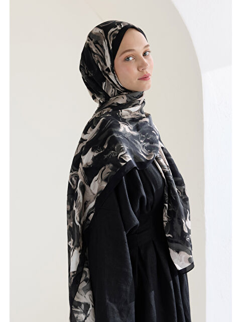 Fresh Scarfs Rosıe Floş Viskon Şal Siyah - S000426647-19351