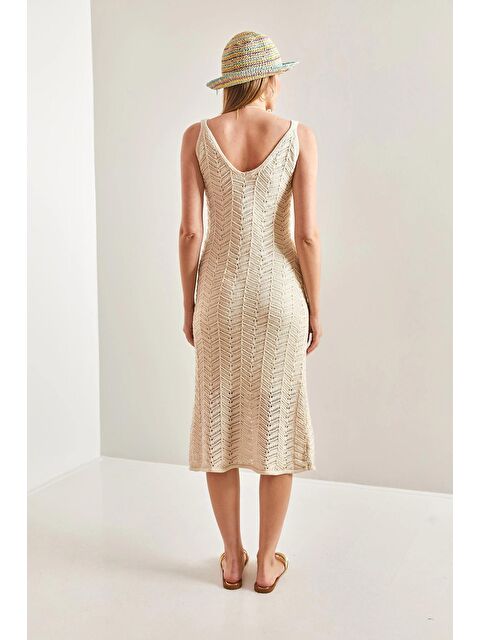 SHADE Kadın Askılı Ajurlu Yazlık Triko Elbise - S000020097-19928