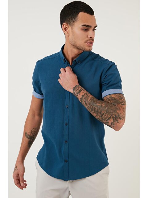 Buratti Pamuklu Düğmeli Yaka Kısa Kollu Gömlek CF21S112546 - S000000742-23093