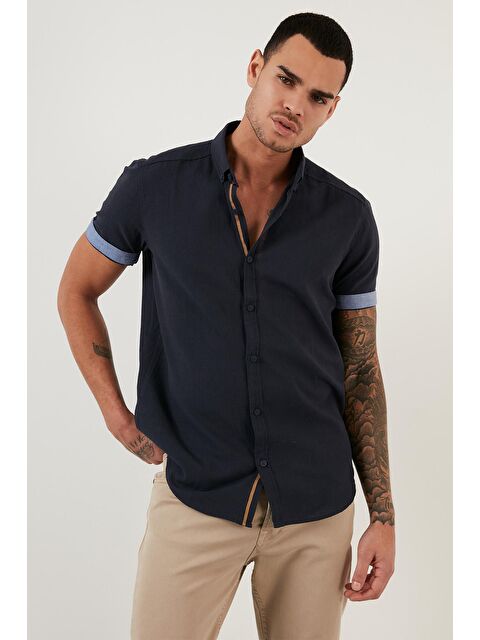 Buratti Pamuklu Düğmeli Yaka Kısa Kollu Gömlek CF21S112546 - S000000742-21164