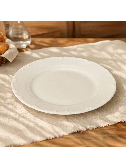 Tulu Porselen Liana Servis Tabağı - Krem - 25 cm - S000371397-19966