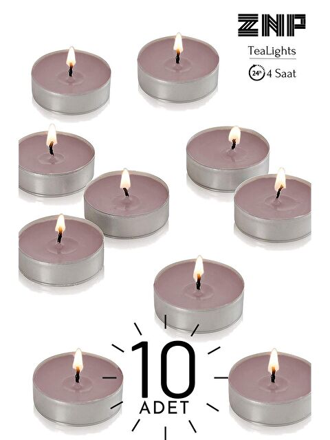 Maison Art 10 Adet | Tarçın Kokulu Tealight Mum | 4 Saat Yanar | Dekoratif Mumluk Mumu - S000074754-19413