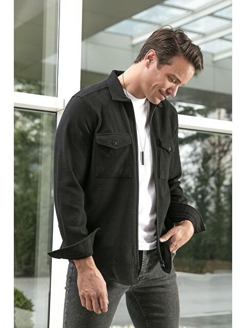 Buratti Çift Cepli Fermuarlı Slim Fit Kışlık Oduncu Gömlek CF21W112925 - S000000024-19351