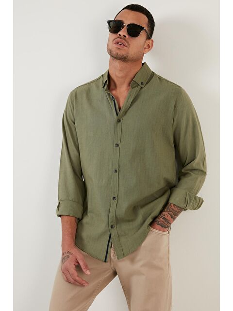 Buratti Regular Fit Düğmeli Yaka %100 Pamuk Erkek Gömlek CF20S111871 - S000000747-18547
