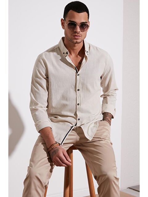 Buratti Regular Fit Düğmeli Yaka %100 Pamuk Gömlek CF20S111871 - S000000747-19965