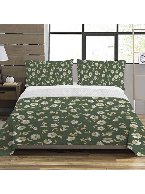 Evmila Çiçek Desen Çift Kişilik Baskılı Pike  (200x220 Cm) - S000025175-23173