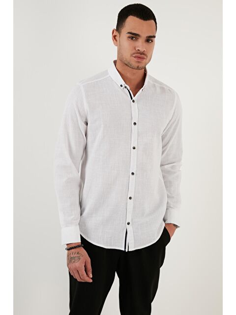 Buratti Regular Fit Düğmeli Yaka %100 Pamuk Erkek Gömlek CF20S111871 - S000000747-20063