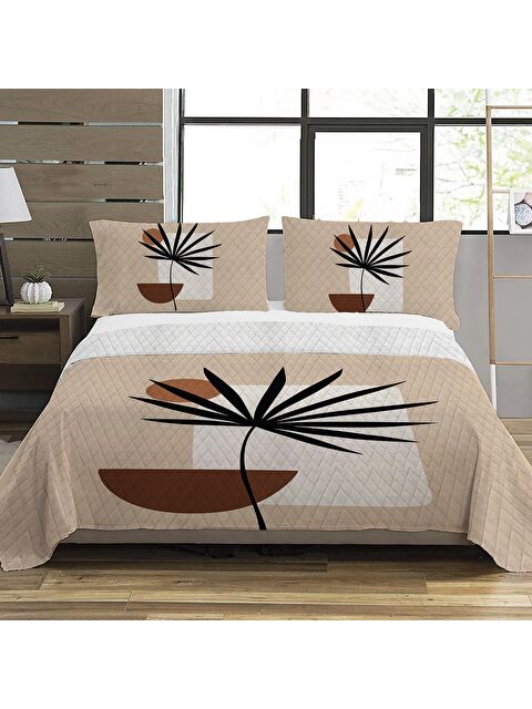 Evmila Soyut Desen Çift Kişilik Baskılı Pike  (200x220 Cm) - S000025181-23173