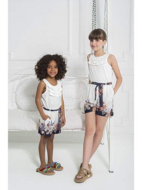 For You Kids Lacivert Çiçek Desenli Şort - S000016617-21164