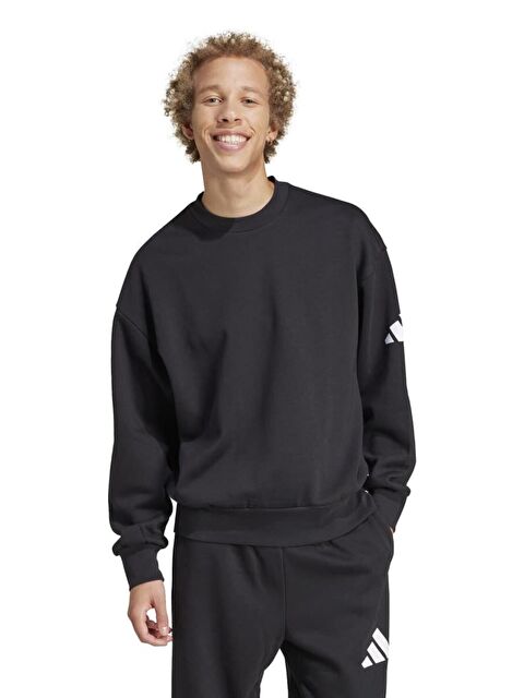 Adidas Fleece Erkek Siyah Bisiklet Yaka Sweatshirt - S000481874-19351