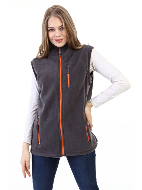Genius Store Kadın Polar Yelek Tam Fermuarlı Outdoor Spor Yelek 3cepli - S000145425-33408