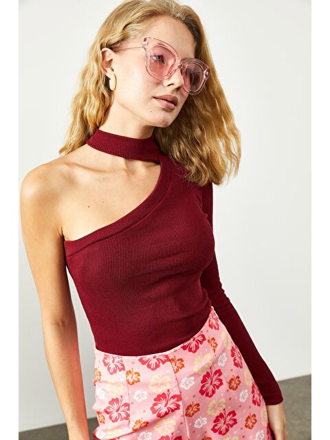 Xhan Bordo Boyundan Bağlamalı Kaşkorse Bluz 2KXK2-45722-05 - S000033023-19951